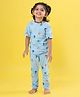 Orange Sugar 100% Cotton Knit Half Sleeves Sea Life Printed Coordinating Tee & Pajama Set - Sky Blue