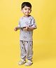 Orange Sugar 100% Cotton Knit Half Sleeves Penguin Printed Coordinating Tee & Pajama Set - Grey