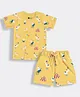 Orange Sugar 100% Cotton Knit Half Sleeves Circus Theme Printed Coordinating Tee & Shorts Set - Yellow