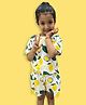 Orange Sugar 100% Cotton Knit Half Sleeves Lemon Printed Tee & Coordinating Shorts Set - White