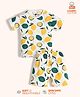 Orange Sugar 100% Cotton Knit Half Sleeves Lemon Printed Tee & Coordinating Shorts Set - White