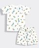 Orange Sugar 100% Cotton Knit Half Sleeves Bird Printed Tee & Coordinating Shorts Set - White