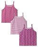 Pine Kids Cotton Knit Singlet Slips with Stripes & Heart Print Pack of 3 - Color May Vary