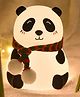 Oskart cozy panda table lamp silicon body, chargable, different color light mode, cute night light, study desk lamp, moon lamp for home décor, bedroom decoration, soft light for relaxation and comfort - White