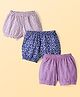 Pine Kids Cotton Knit Bloomers With Stripes & Star Print Pack 3 - Color May Vary