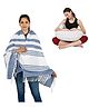 nene MultiPurpose Woven Breastfeeding Shawl & Pillow Combo - Blue
