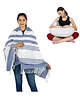 nene MultiPurpose Woven Breastfeeding Shawl & Pillow Combo - Blue