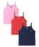 Pine Kids Cotton Elastane Knit Singlet Sleeves Solid Colors Slips Pack of 3 (Color May Vary)