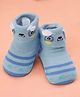 Yellow Bee Cotton Animal Designed & Applique Detailed Socks - Blue