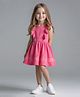 Bonfino 100% Cotton Knit Sleeveless Dress with Ruffles & Sea Life Print - Red