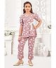 Lei-Chie Half Puffed Sleeves Floral Printed Top & Pant Set - Pink