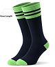 Pine Active Knit Knee Length Football Socks With Color Block Design - Black & Green