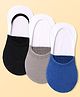Pine Active Cotton Knit No Show Slip In Socks - Black Grey & Blue