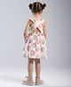 Bonfino 100% Cotton Knit Sleeveless Frock with Floral Print - Pink