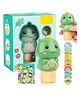 Ji and Ja Sticker Stamper with 100+ Stickers for Kids, Arts and Crafts Sticker Book for Toddlers, Creative Play Travel Toy for Toddlers Girls Boys (Dino) - Green