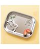 Basil Stainless Steel 2 Compartments Funky Snack Plate for Kids - Tiger