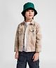Taffykids Twill Full Sleeves Checked Shacket - Beige