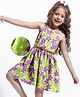 Hola Bonita Woven Sleeveless Floral Printed Dobby Fabric Dress - White
