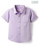 Babyhug Cotton Woven Half Sleeves Solid Color Shirt - Lavender