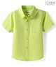 Babyhug Linen Woven Half Sleeves Solid Color Shirt - Light Green
