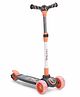 Kids 3 Wheel Kick Scooter with Led Wheels - Orange Black| Adjustable Height | Music | Lean-to-Steer | Foldable Design | Toy for 3 to 10 Yrs Boys & Girls| Sport Gift| Physical Activity