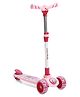Kids 3 Wheel Kick Scooter with LED Wheels - Red Pink| Adjustable Height | Music | Lean-to-Steer | Foldable Design | Toy for 3 to 10 Yrs Boys & Girls| Sport Gift| Physical Activity