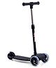 3 Wheel Kick Scooter for Kids-Black|4-Level Height Adjustable Handle|Foldable Design|LED Wheels|Rear Brake|Smooth Ride|Toy for 3-8 Years|Sport Gift|Physical Activity|Wide Deck|Lean-to-Steer