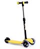 3 Wheel Kick Scooter for Kids-Yellow|4-Level Height Adjustable Handle|Foldable Design|LED Wheels|Rear Brake|Smooth Ride|Toy for 3-9 Years|Sport Gift|Physical Activity|Wide Deck|Lean-to-Steer