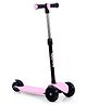 3 Wheel Kick Scooter for Kids-Pink|4-Level Height Adjustable Handle|Foldable Design|LED Wheels|Rear Brake|Smooth Ride|Toy for 3-9 Years|Sport Gift|Physical Activity|Wide Deck|Lean-to-Steer