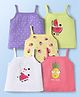 Doodle Poodle 100% Cotton Singlet Sleeves Slips With Polka Dots & Fruits Print Pack Of 5 - Multicolour