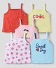 Doodle Poodle 100% Cotton Singlet Sleeves Slips With Polka Dots & Floral Print Pack Of 5 - Multicolour