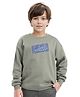 Rare Ones Full Sleeves Rare Rabbit Text Embroidered Sweatshirts - Dusky Green