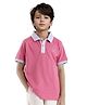 Rare Ones Cotton Half Sleeves Solid Polo Tee - Pink