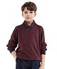 Rare Ones Cotton Full Sleeves Solid Pullover - Maroon