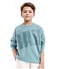 Rare Ones Full Sleeves Brand Name Printed Sweatshirt - Turquoise