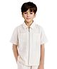 Rare Ones Viscose Half Sleeves Solid Shirt - Off White