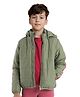 Rare Ones Full Sleeves Side Taped Quilted Hooded Puffer Jacket - Olive Green