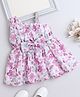 The Magic Wand One Shoulder Floral Printed Bow Applique Dress - Wine