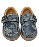 yoyo Camouflage Designed Formal Shoes With Velcro Closure - Blue