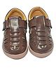 yoyo Solid Gladiator Shoes With Velcro Closure - Brown