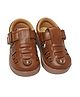 yoyo Solid Gladiator Shoes With Velcro Closure - Tan