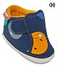 yoyo Cotton Smiley Face Designed Velcro Closure Musical Booties - Blue