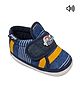 yoyo Striped Aeroplane Applique Detailed Musical Booties With Velcro Closure - Yellow