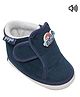 yoyo Aeroplane Applique Detailed Velcro Closure Musical Booties - Blue