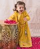 Tiber Taber Brocade Full Sleeves Floral Foil Printed Lehenga Choli With Dupatta Set - Yellow