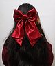 Kamule Silk Bow Designed Hair Clip - Dark Red