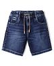 Ruff Denim Woven Above Knee Length Washed Bermuda - Blue
