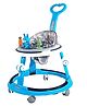Kidsmate 360° Baby Walker for Boys & Girls | 7-Level Height Adjustment | Musical RGB Lights | Dual Tray for Food & Toys -(Radiant Blue)