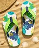Pine Kids Slip On Flip Flops with Abstract Print - Yellow & Green
