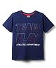 Babyhug Cotton Knit Half Sleeves T-Shirt with Text Print - Navy Blue